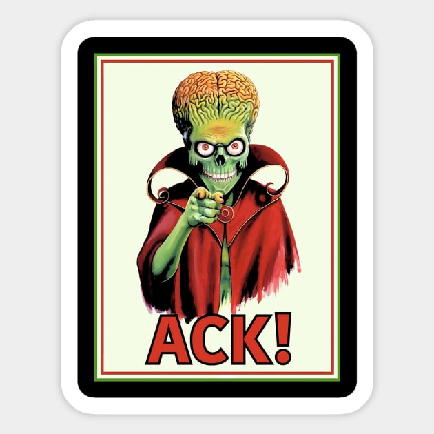 Mars Wants You! (Black Print) Sticker by Nerdology